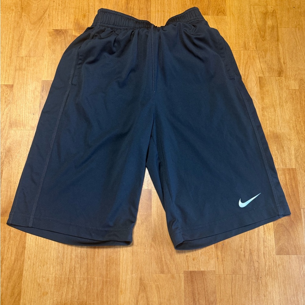 Nike Black Athletic Shorts with White Swoosh